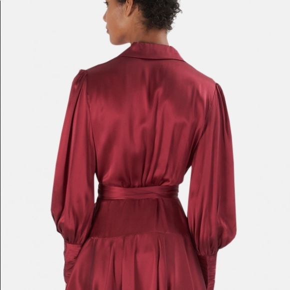Zimmermann Wrap Dress in Burgundy size 0 - Picture 3 of 8